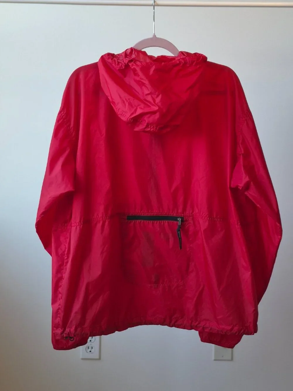 Vintage The North Face Stow Pocket large  Red Anorak Windbreaker Hooded Jacket